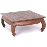 DESIGN DELIGHTS Opiumtisch Hellbraun Mahagoni 80 x 80 x 36 cm