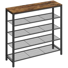 VASAGLE Schuhregal 100 x 93 x 30 cm braun / braun