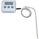 Intelligentes Fleischthermometer Mit Sonde, Led-digitalanzeige Und 3 Tasten Für Kochen, Backofen Und Grillen – Weiß