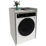 TREND WERK Waschmaschinenumbauschrank für Waschmaschine in Tiefenvarianten: 48 cm und 62 cm (Badschrank Umbauschrank für Waschmaschine & Trockner) Platzsparende Waschmaschinenverkleidung mit Stauraum grau 66 cm x 97 cm x 48 cm