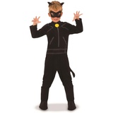 Rubies Rubie's Offizielles Kostüm Cat Noir, Miraculous Ladybug, mit Augenmaske, für Kinder, Superheld, Kindergröße L, 7-8 Jahre Halloween