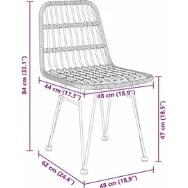 vidaXL Garten Essgruppe 7 pcs Braun Pulverbeschichteter Stahl