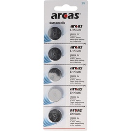 Arcas 5 Stück CR2032 Lithium Batterie