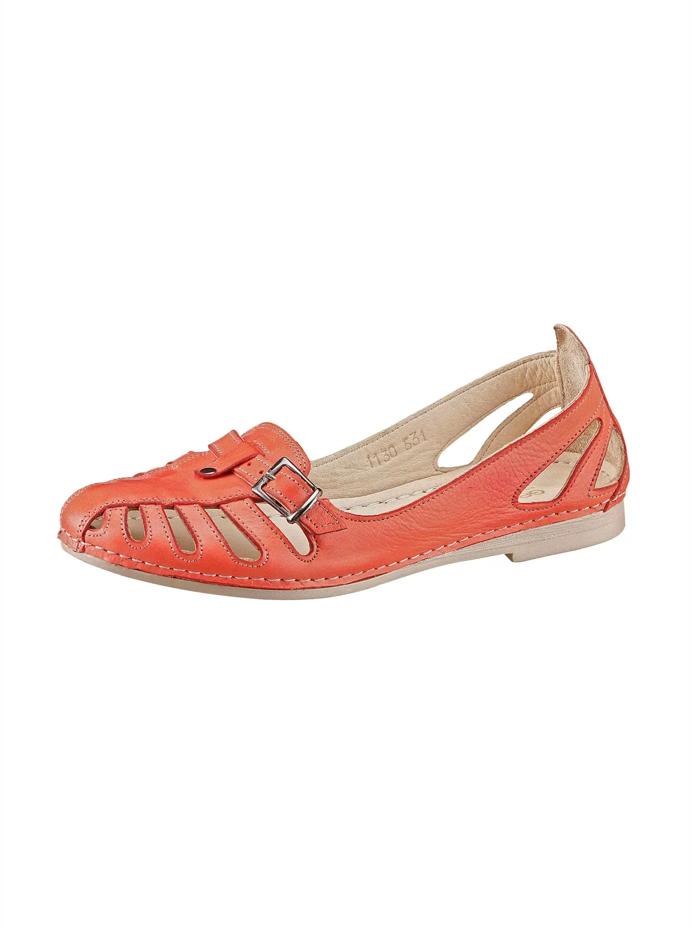 Slipper GEMINI, Damen, Gr. 36, orange (koralle), Glattleder, Schuhe Slipper