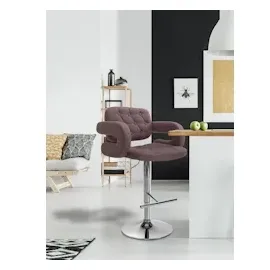 CLP 2er Set Barhocker Dublin Stoff braun