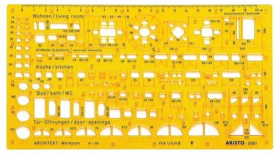Schablone Architektur-Kombi »AR5061« gelb, Aristo, 0.12 cm