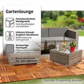 MuCoLa Polyrattan Lounge-Set 5-tlg. grau
