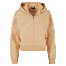 URBAN CLASSICS Ladies Short Oversized Towel Washed Zip Hoody - Orange