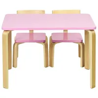 Goplus - Kindersitzgruppe aus Holz mit 1 Kindertisch und