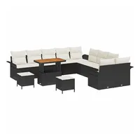vidaXL Garten-Sofa-Set 13 pcs Schwarz Polyrattan - Schwarz