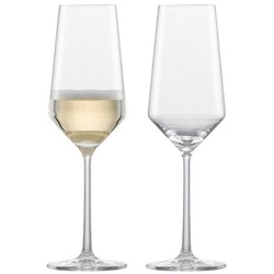 Zwiesel Glas Champagnerglas PURE Champagnergläser 297 ml 2er Set, Glas weiß
