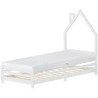 ML-Design Kinderbett Haus 90x200 cm mit Matratze H:16cm, Hausbett