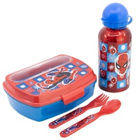 Stor URBAN SCHULANFANGS-SET MIT 400ML-ALUMINIUMFLASCHE UND BROTDOSE MIT BESTECK