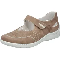 Rieker Damen 48996 Ballerina, Beige, 42 EU