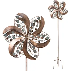 Windrad Blossom mit 2 gegenläufigen Propellern, Windspiel 213 cm hoch