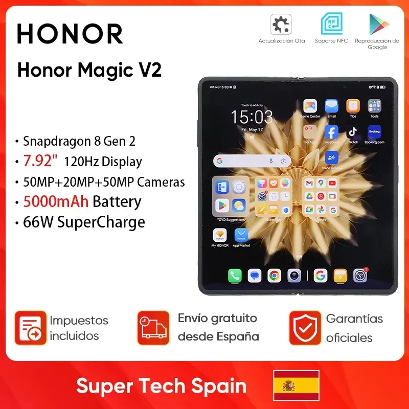 Globale Version Honor Magic V2 5G faltbares Smartphone Snapdragon 8 Gen2 LTPO OLED-Display 120 Hz 50 MP Dreifachkamera Android Mobile Globale Version Honor Magic V2 5G faltbares Smartphone Snapdragon 8 Gen2 LTPO OLED-Display 120 Hz 50 MP Dreifachkamera Android Mobile