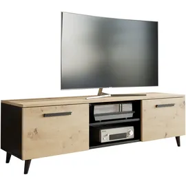 matkam Bergen TV-Lowboard 47x150x40 cm Schwarz/Eiche