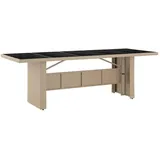 vidaXL Gartentisch mit Glasplatte 240 x 75 x 240 cm Beige