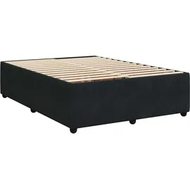 vidaXL Boxspringbett mit Matratze Schwarz 140x200 cm Samt