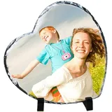 MEGAUK Schieferplatte mit Foto Bedrucken Lassen - Personalisiert Fotodruck Schiefer mit Ständer - Bedruckte Schiefertafel mit Bild Wunsch-Foto Fotogeschenk Selbst Gestalten