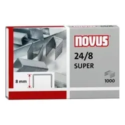 NOVUS 040-0038 Heftklammern 24/8 SUPER 1.000 Stück, Schenkellänge 8 mm