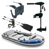 Intex Excursion 5 + Motorhalterung + Elektromotor + Paddel + Handpumpe + Sitzkissen