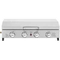 Habitat et Jardin Gas-Plancha mit 4 Brennern und Deckel 10 kW Grau