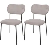 Mendler 2er-Set Esszimmerstuhl HWC-O26, Küchenstuhl Polsterstuhl Stuhl, Cord (330g/m2)
