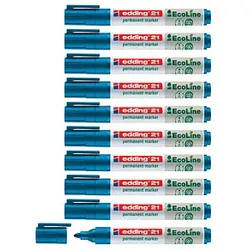 edding 21 EcoLine Permanentmarker blau 1,5 - 3,0 mm, 10 St.