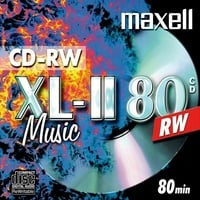 Maxell 624865 CD-RW 80 Rohlinge (speziel für Musik, 700MB, überschreibbar, 1er Jewelcase)