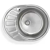 NINDO Stabilo-sanitaer - Edelstahl Rundspüle `Calypso Sr' mit linksseitiger Abtropffläche