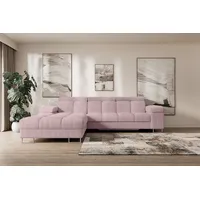 altdecor Ecksofa Cord mit Schlaffunktion 2-Sitzer Rosa