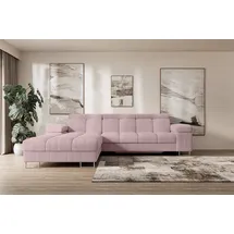 altdecor Ecksofa Cord mit Schlaffunktion 2-Sitzer Rosa