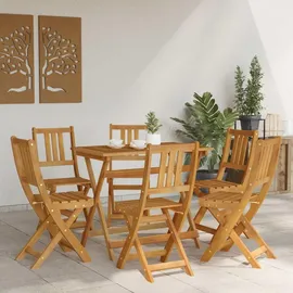 vidaXL Außen Bistro-Stühle 6 pcs Natur Massivholz Akazie