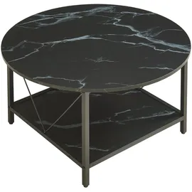 [en.casa] Filem Schwarz Holz Ø80 x 46 cm