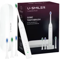 u-smiler Schallzahnbürste U-SMILER mit Reiseetui, 5 Modi, 4 Aufsätze, IPX8, weiß