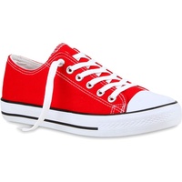 Mytrendshoe Freizeit Herren Sneakers Low Viele Farben & Größen Canvas Schuh 811083, Farbe: Rot, Größe: 43