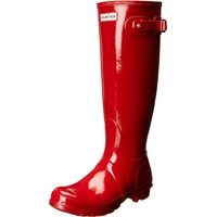 Hunter Original Gloss, Damen Kniehohe Stiefel mit dünnem Futter, Rot (Military Red), 41 EU (7 UK) - 40 EU