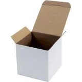 TransPak Wellpapp-Faltkarton 1-wellig, 118 x 118 x 115 mm, weiß, Automatikboden