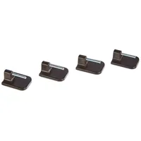 GARDINIA Klebehaken für Vitragestangen, 4 Stück, Mit Stahlstift, Selbstklebend, Höhe: 11 mm, Braun