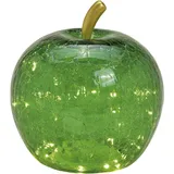Wurm Dekoleuchte Apfel (XS) Glas, rot, Apfel Lampe mit LED Lichterkette, Dekolampe, Tischleuchte, Apfellampe