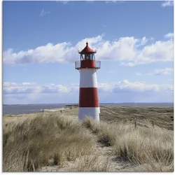 Glasbild ARTLAND "Leuchtturm Sylt", blau (farbe bild(er): blau), B:20cm H:20cm, Bilder, in verschiedenen Größen