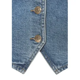Buffalo Jeansweste BUFFALO, Damen, Gr. 38, blau (blau washed), Denim/Jeans, Obermaterial: 98% Baumwolle, 2% Elasthan, unifarben, figurbetont taillenlang, V-Ausschnitt, Westen, in verkürzter Länge, figurbetonende Passform, modisch