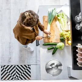 Relaxdays Einbaumülleimer 5 l Blau