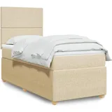 vidaXL Boxspringbett mit Matratze Creme 140x200 cm Stoff
