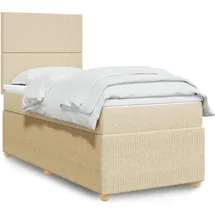 vidaXL Boxspringbett mit Matratze Creme 140x200 cm Stoff