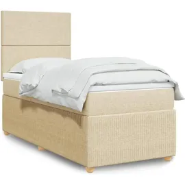 vidaXL Boxspringbett mit Matratze Creme 140x200 cm Stoff
