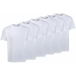 T-Shirt », sechs Stück in unterschiedlicher Farbkomination«, (Packung, 6 tlg 6er-Pack), mit Rundhalsausschnitt, Gr. L (52/54), weiß, , 566363-L