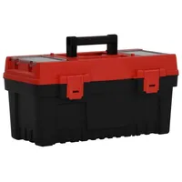 VidaXL 2-tlg. Werkzeugbox-Set Schwarz und Rot Polypropylen