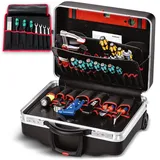 Parat Classic Kingsize Roll neo TSA LockTM | Werkzeugkoffer mit Rollen für 50 Einsteckfächer | Inkl. Basic Roll-Up Case 8 | 36L Werkzeugtrolley mit Bodenschale | Mit Doppelrahmen & Rollen